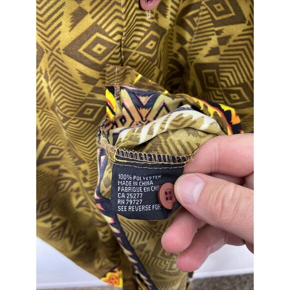 Vintage Mecca Men S Hawaiian African Safari Short Sleeve Shirt Hip Hop Tiger - Picture 5 of 5